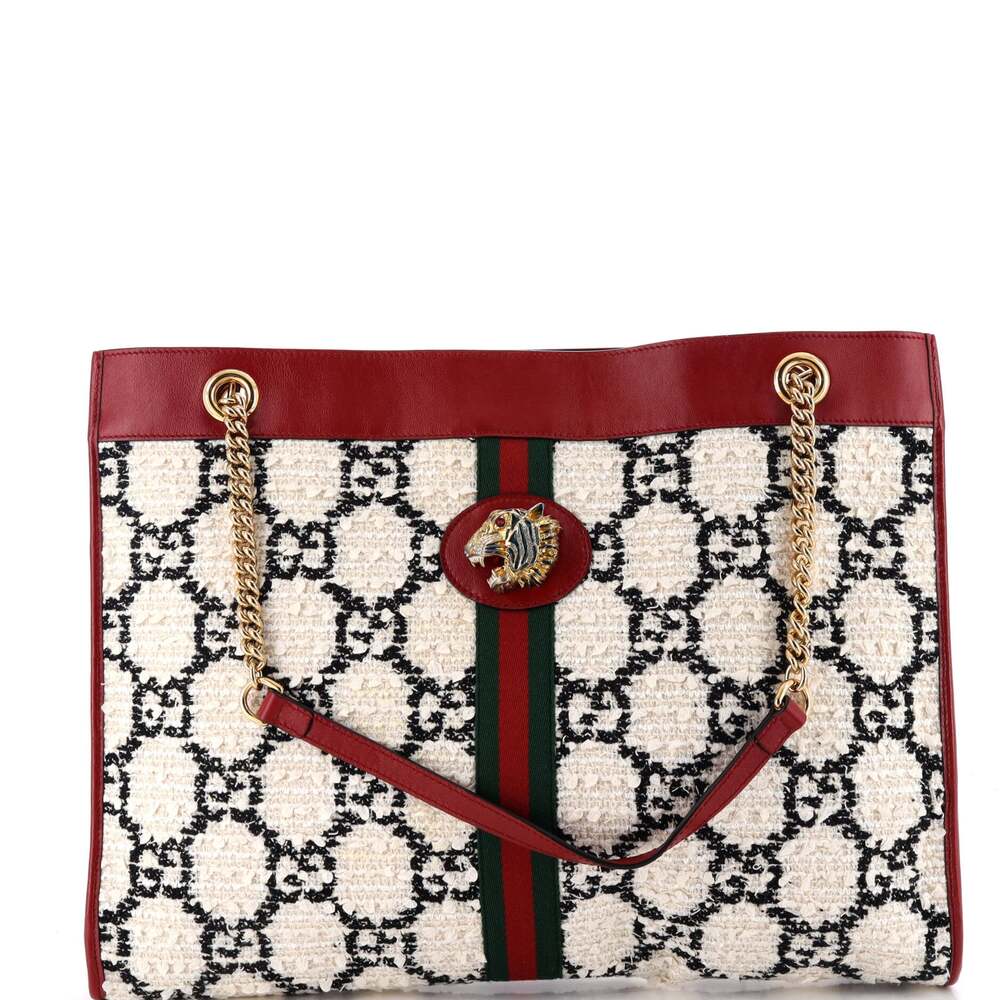 Gucci Rajah Chain Tote Gg Tweed Large #260677G13B - Picture 1 of 7